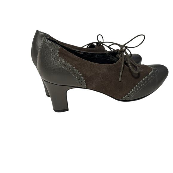 ros hommerson womens 6 wing tip heel lace up leather suede Academic Victorian - Picture 5 of 12